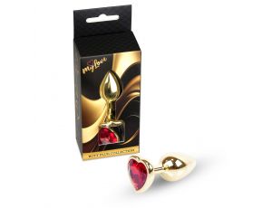 Biżuteria analna MyLove Toys Złote Serce Czerwony 7 cm