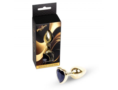 Biżuteria analna Gold Heart MyLove Toys czarna 7 cm - 3