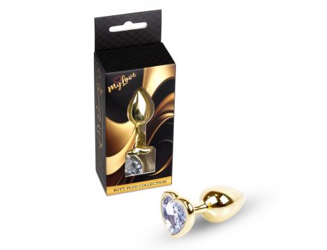 Biżuteria analna MyLove Toys złote serce diament 7 cm - 3