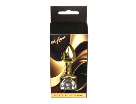 Biżuteria analna MyLove Toys złote serce diament 7 cm - 2