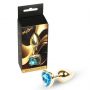 Biżuteria analna MyLove Toys Gold Heart jasnoniebieska 7 cm - 2