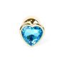 Biżuteria analna MyLove Toys Gold Heart jasnoniebieska 7 cm - 5