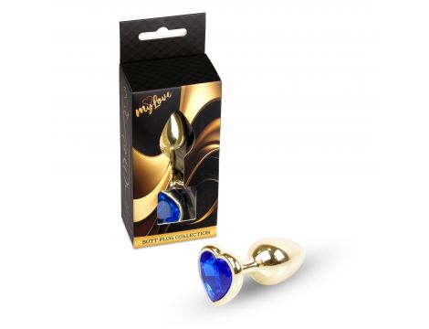 Biżuteria analna MyLove Toys Gold Heart granatowa 7 cm - 3