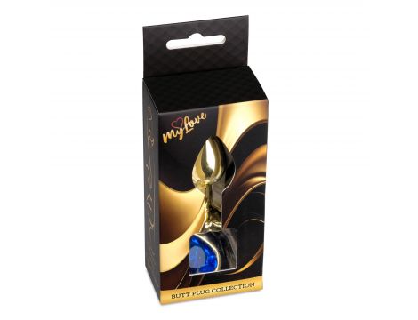 Biżuteria analna MyLove Toys Gold Heart granatowa 7 cm - 2