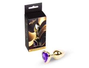 MyLove Toys - Jewellery Gold Heart PLUG- Purple
