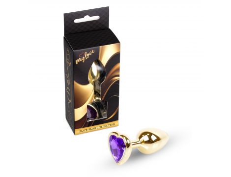 MyLove Toys - Jewellery Gold  Heart PLUG- Purple