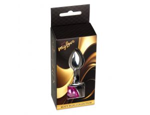 Korek analny srebrny z serduszkiem MyLove Toys różowy 7 cm