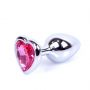 Korek analny srebrny z serduszkiem MyLove Toys różowy 7 cm - 11
