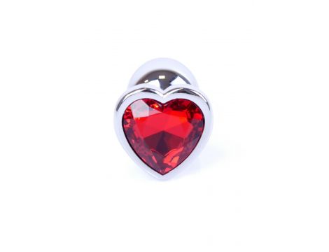 Srebrna biżuteria analna z czerwonym serduszkiem MyLove Toys 7 cm - 4