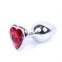 Srebrna biżuteria analna z czerwonym serduszkiem MyLove Toys 7 cm - 9