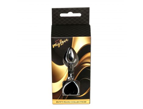 Biżuteria analna srebrna serce MyLove Toys czarna 7 cm - 8