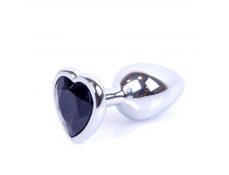 Biżuteria analna srebrna serce MyLove Toys czarna 7 cm - 10