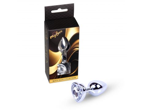 Srebrny korek analny z sercem MyLove Toys 7 cm - 3