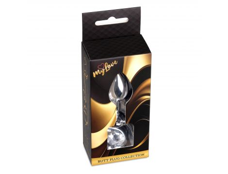 Srebrny korek analny z sercem MyLove Toys 7 cm