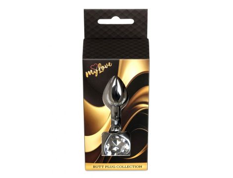 Srebrny korek analny z sercem MyLove Toys 7 cm - 2