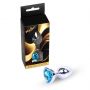 Korek analny srebrny serduszko jasnoniebieski MyLove Toys 7 cm - 3