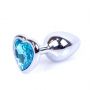Korek analny srebrny serduszko jasnoniebieski MyLove Toys 7 cm - 9