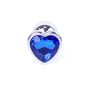 Korek analny srebrny serce MyLove Toys ciemnoniebieski 7 cm - 6
