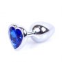 Korek analny srebrny serce MyLove Toys ciemnoniebieski 7 cm - 12