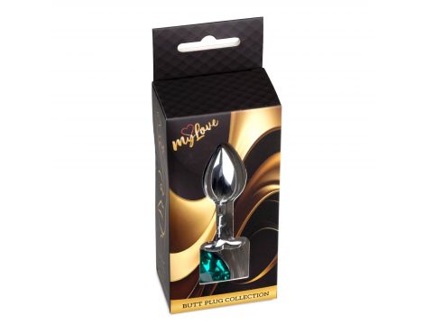 Biżuteria analna srebrna serce zielony MyLove Toys 7 cm - 4