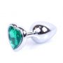 Biżuteria analna srebrna serce zielony MyLove Toys 7 cm - 9