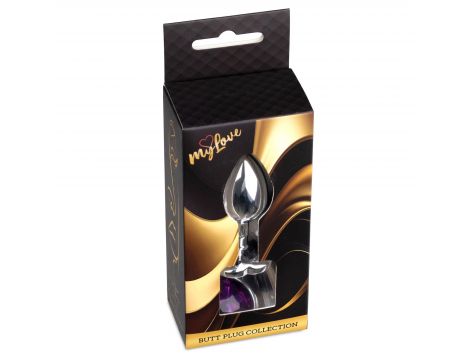 Biżuteria analna srebrna serce MyLove Toys fioletowa 7 cm - 4