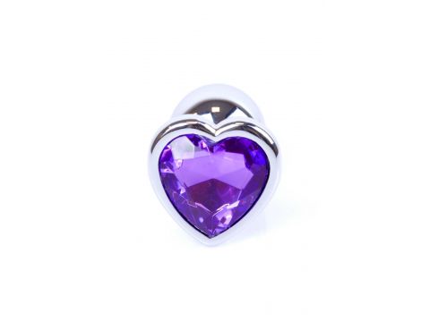 Biżuteria analna srebrna serce MyLove Toys fioletowa 7 cm - 3