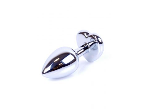 Biżuteria analna srebrna serce MyLove Toys fioletowa 7 cm - 5