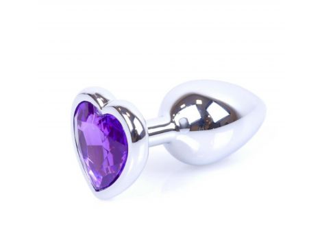 Biżuteria analna srebrna serce MyLove Toys fioletowa 7 cm - 11