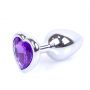Biżuteria analna srebrna serce MyLove Toys fioletowa 7 cm - 12