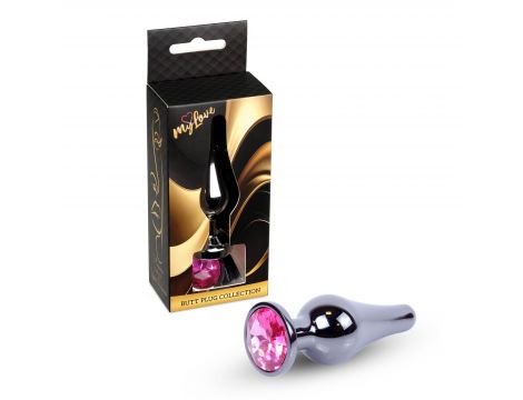 Biżuteria analna stalowa z różowym diamentem MyLove Toys 9,5 cm - 4