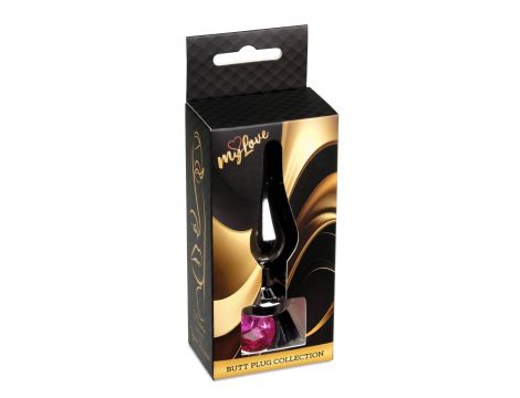 Biżuteria analna stalowa z różowym diamentem MyLove Toys 9,5 cm - 3