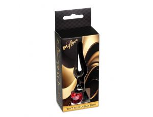 Biżuteria analna stalowa MyLove Toys srebrna czerwona 9.5 cm