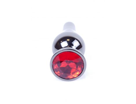 Biżuteria analna stalowa MyLove Toys srebrna czerwona 9.5 cm - 2