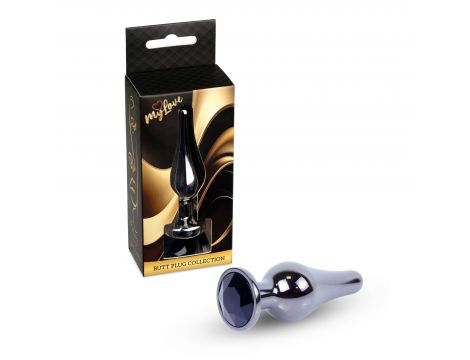 Stalowy korek analny z diamentem MyLove Toys srebrny 9,5 cm - 5