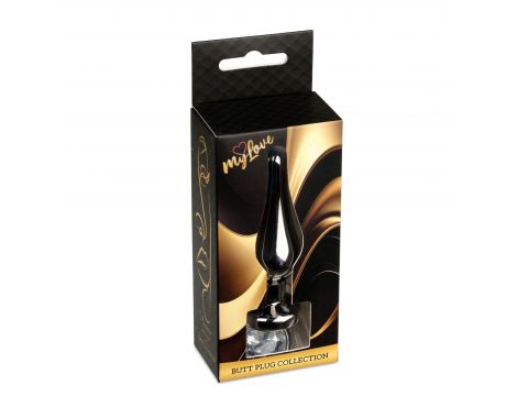 Biżuteria analna stalowa MyLove Toys srebrna z diamencikiem 9.5 cm - 2
