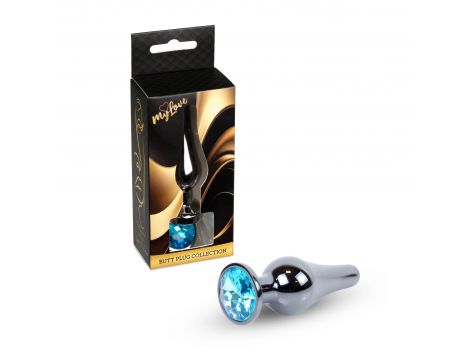 Biżuteria analna stalowa MyLove Toys jasnoniebieska 9.5 cm - 5