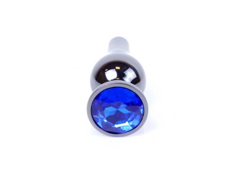 Biżuteria analna stalowa z diamentem MyLove Toys ciemnoniebieska 9,5 cm - 5