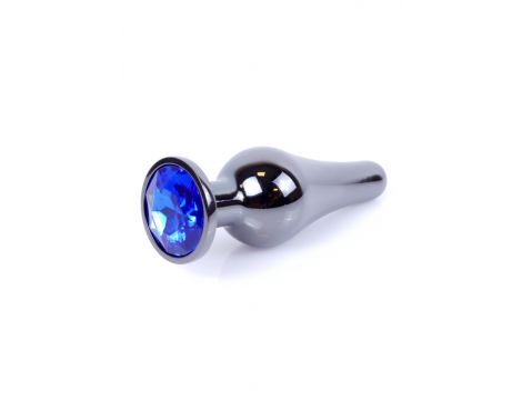 Biżuteria analna stalowa z diamentem MyLove Toys ciemnoniebieska 9,5 cm - 10