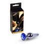 Biżuteria analna stalowa z diamentem MyLove Toys ciemnoniebieska 9,5 cm - 2