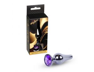 Korek analny ze stali MyLove Toys fioletowy 9,5 cm