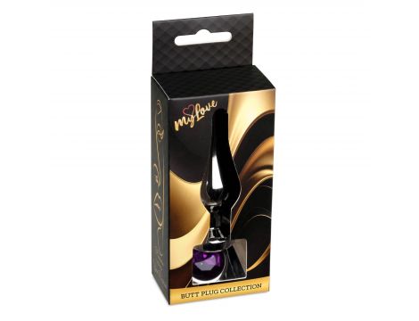Korek analny ze stali MyLove Toys fioletowy 9,5 cm - 2