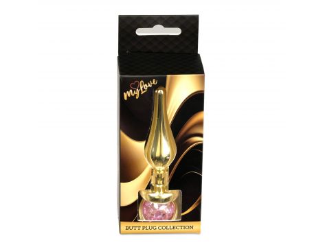 Korek analny różowozłoty z diamentem MyLove Toys 9,5 cm - 3