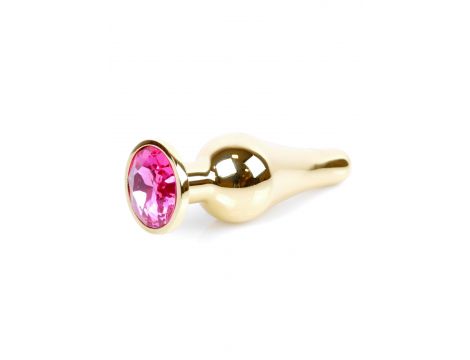 Biżuteria analna stalowa MyLove Toys z diamentem różowa 9,5 cm - 8
