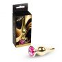 Biżuteria analna stalowa MyLove Toys z diamentem różowa 9,5 cm - 4