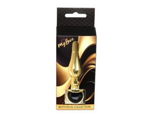 Stalowy korek analny z diamentem MyLove Toys czarny 9,5 cm