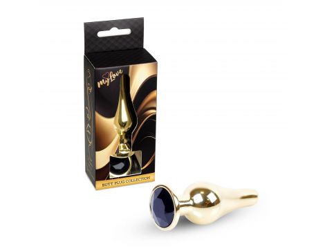 Stalowy korek analny z diamentem MyLove Toys czarny 9,5 cm - 3
