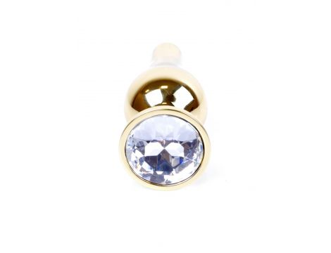 Korek analny stalowy złoty z diamencikiem MyLove Toys 9.5 cm - 2