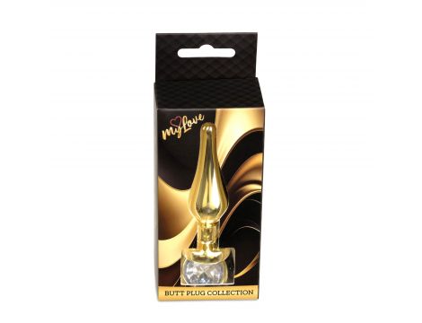 Korek analny stalowy złoty z diamencikiem MyLove Toys 9.5 cm - 6