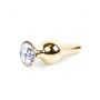 Korek analny stalowy złoty z diamencikiem MyLove Toys 9.5 cm - 9